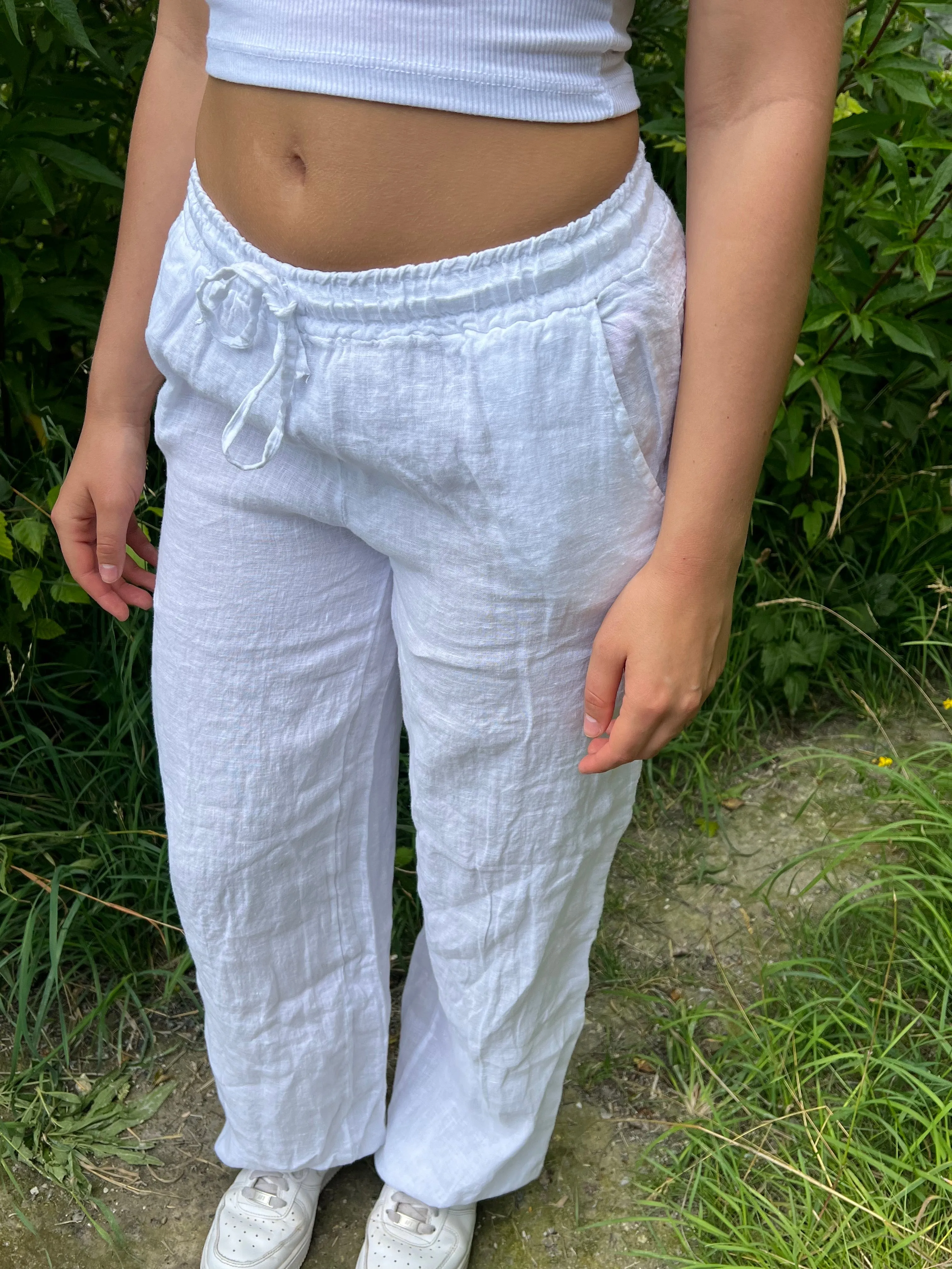 Milana linen pants - White