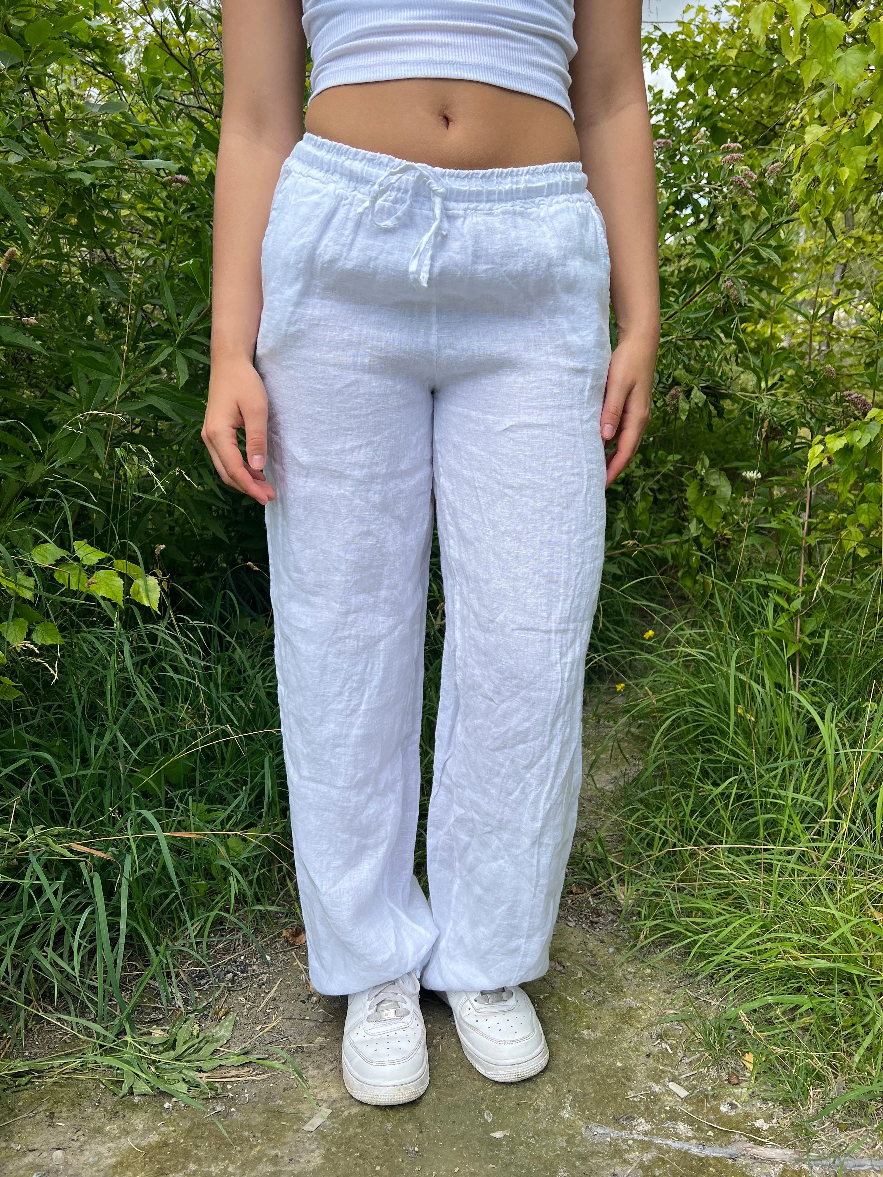 Milana linen pants - White