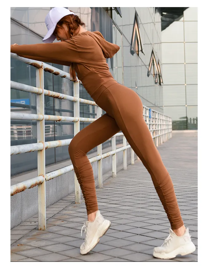 MIP TALL RIBBED LEGGINGS IN TAN
