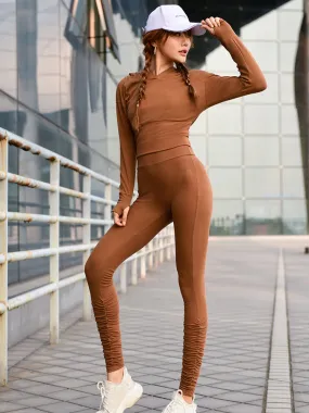 MIP TALL RIBBED LEGGINGS IN TAN