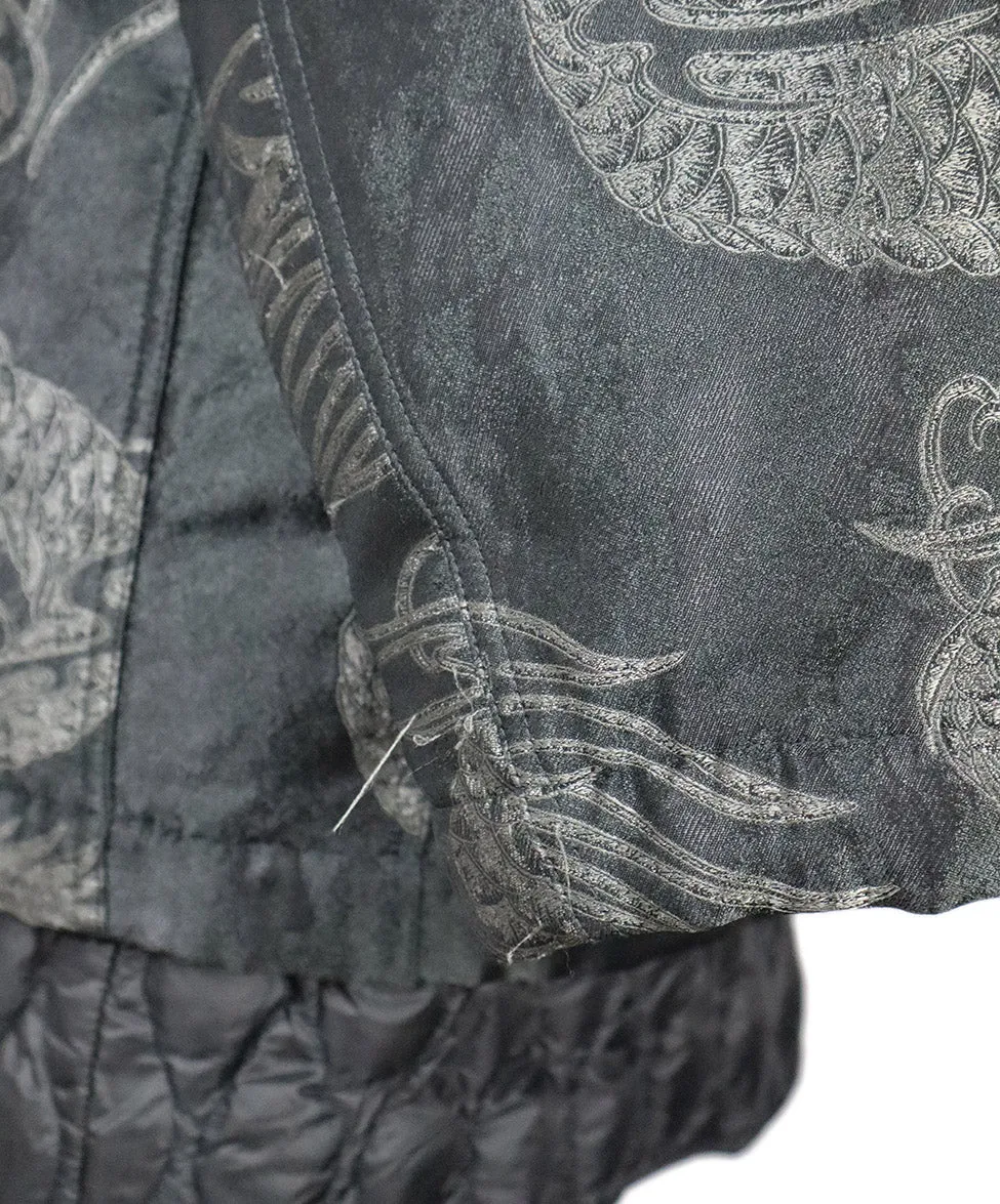 Moncler Charcoal Grey Print Down Coat sz 4