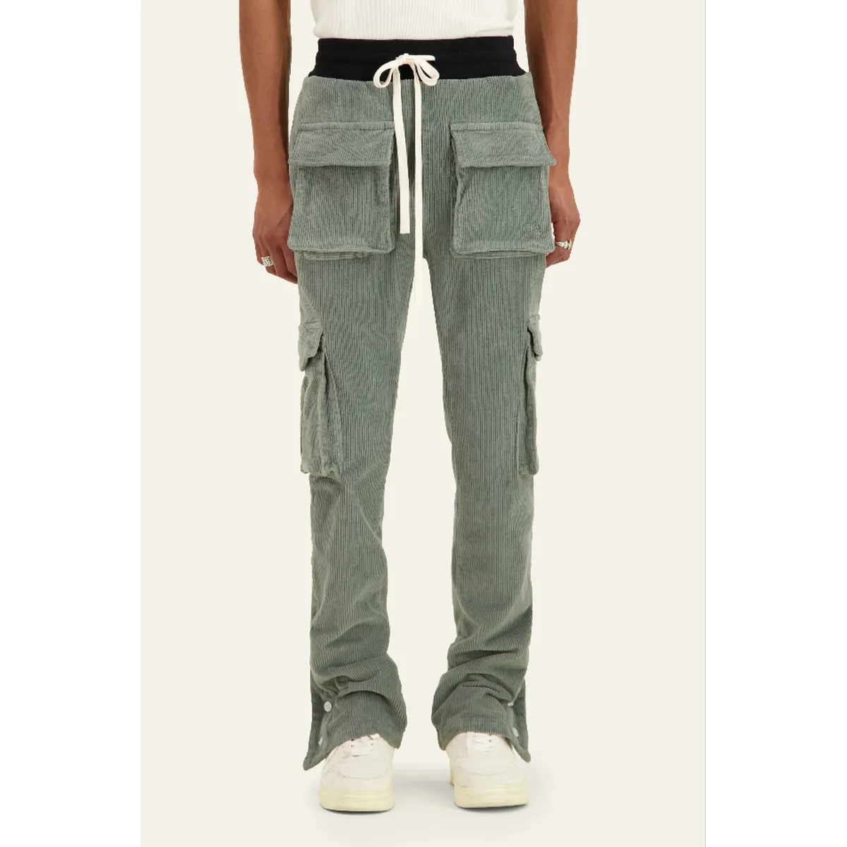 Mouty Green Corduroy Cargo Pants