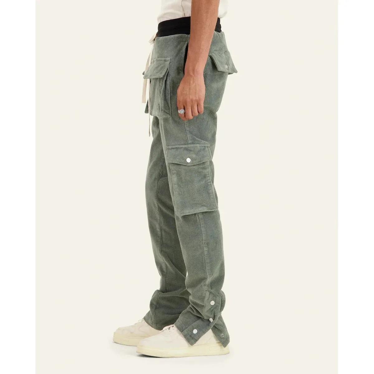 Mouty Green Corduroy Cargo Pants