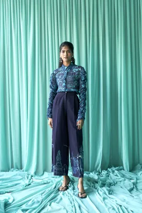 Navy Blue Map Print Co-ord