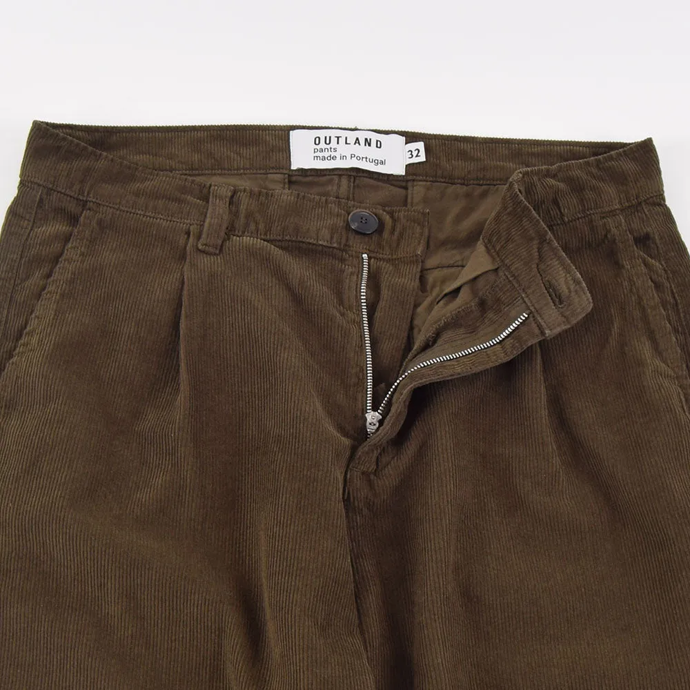 Outland Khaki Corduroy Pleats Pants