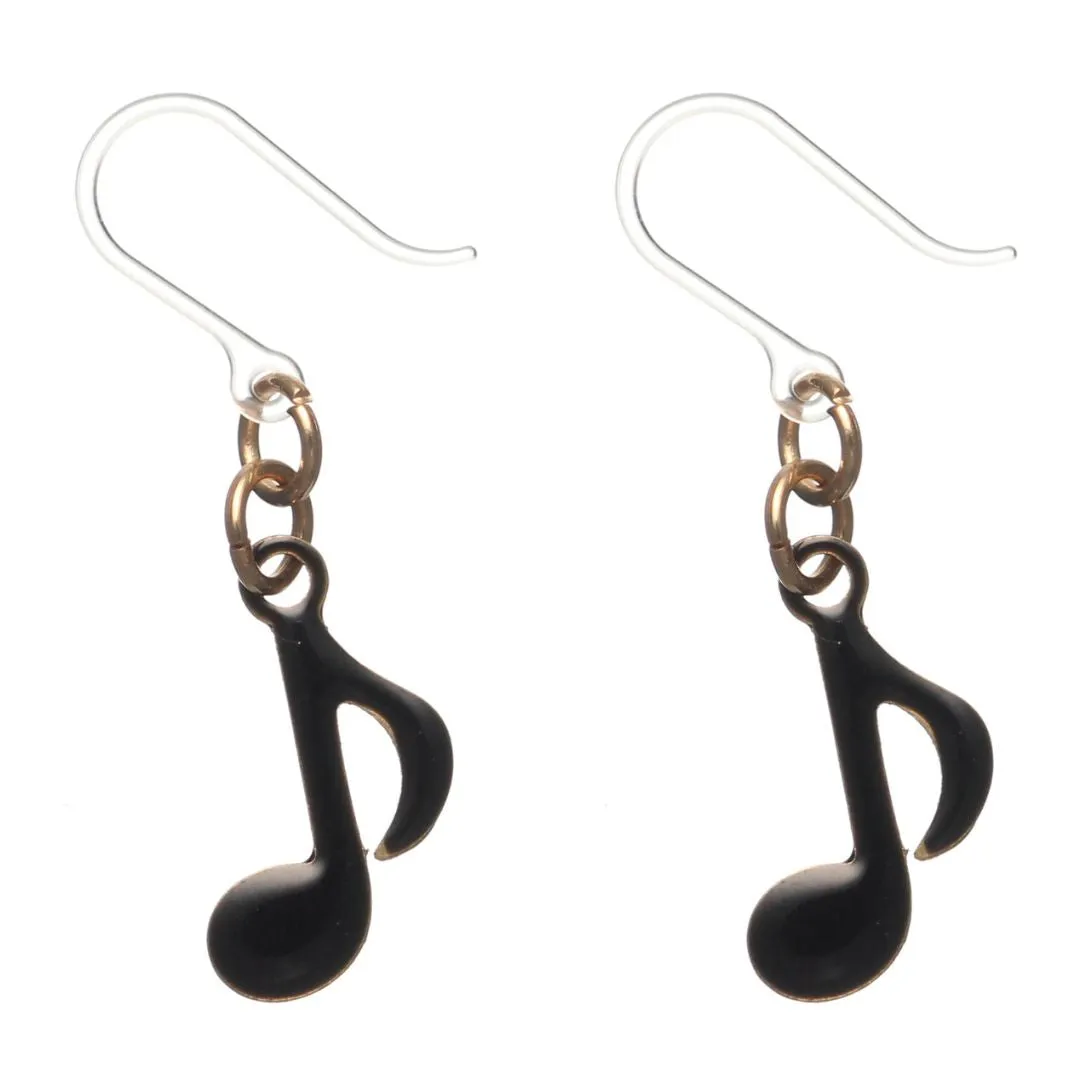 Painted Music Dangles Hypoallergenic Earrings for Sensitive Ears Made with Plastic Posts