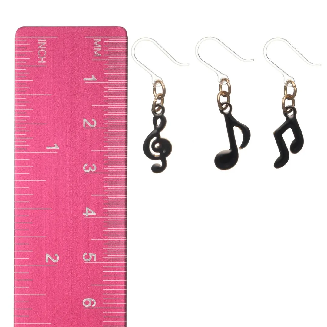 Painted Music Dangles Hypoallergenic Earrings for Sensitive Ears Made with Plastic Posts
