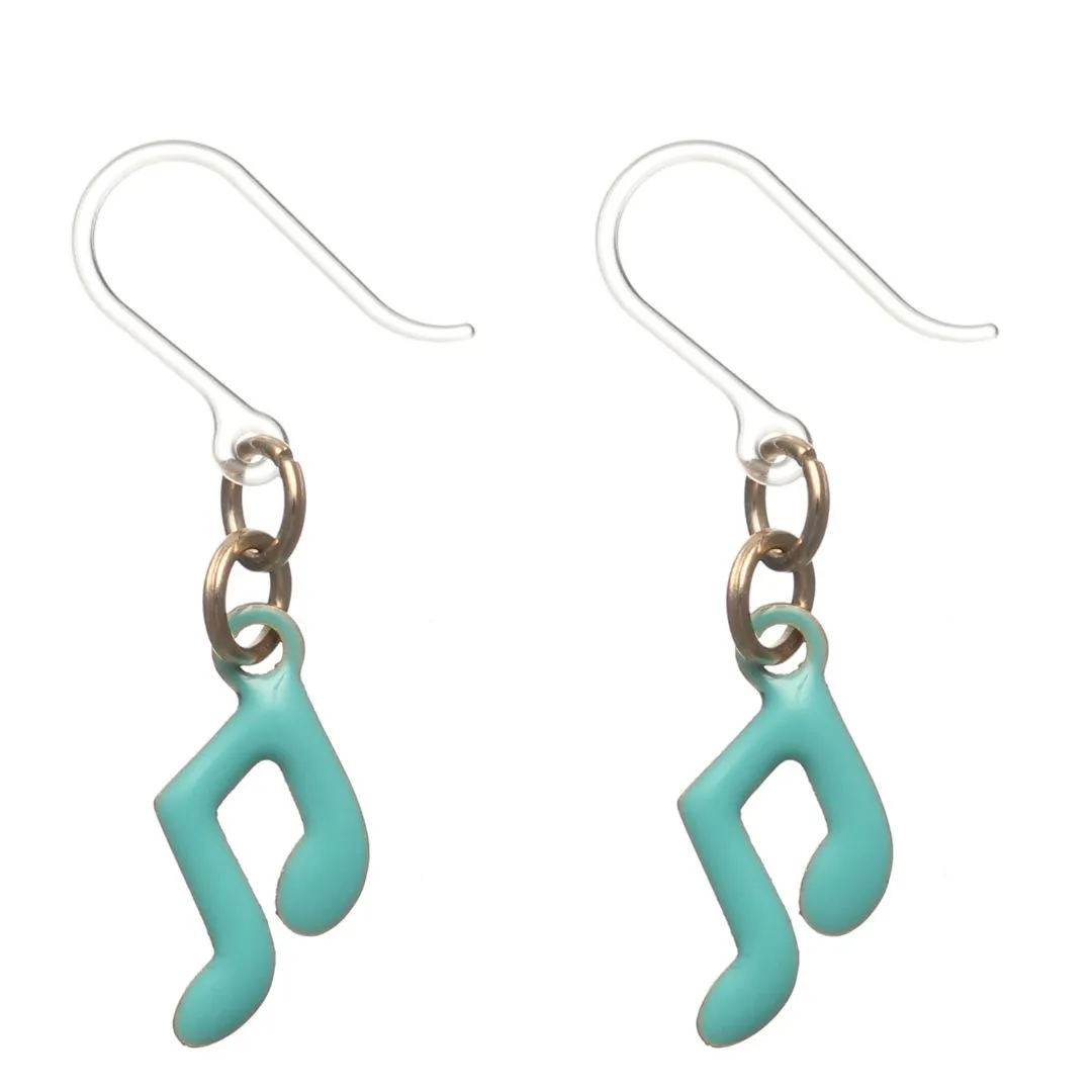 Painted Music Dangles Hypoallergenic Earrings for Sensitive Ears Made with Plastic Posts