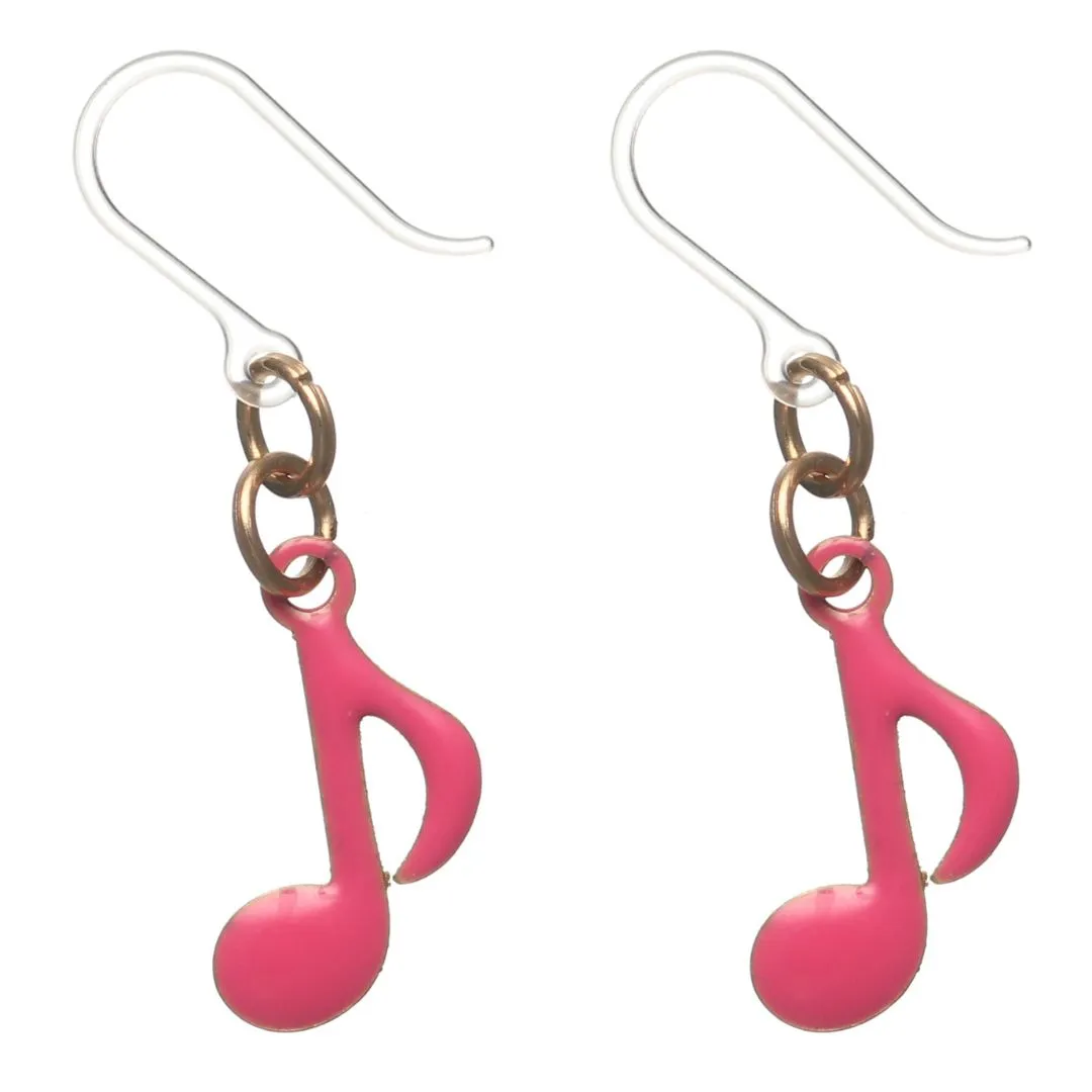 Painted Music Dangles Hypoallergenic Earrings for Sensitive Ears Made with Plastic Posts