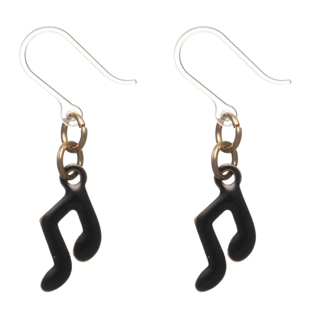 Painted Music Dangles Hypoallergenic Earrings for Sensitive Ears Made with Plastic Posts