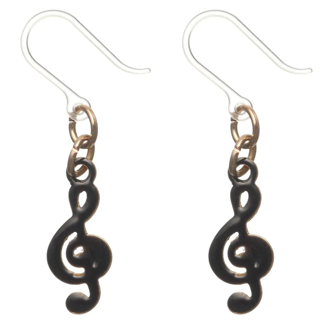 Painted Music Dangles Hypoallergenic Earrings for Sensitive Ears Made with Plastic Posts