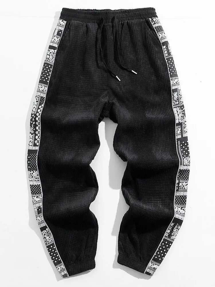 Paisley Print Corduroy Pants