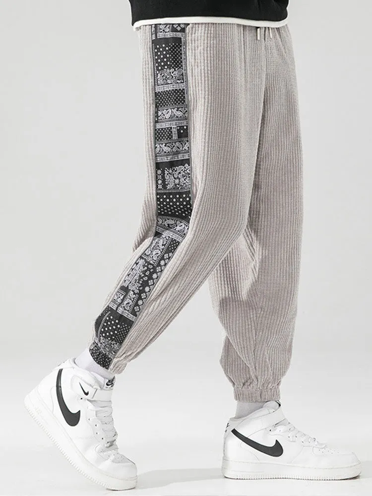 Paisley Print Corduroy Pants