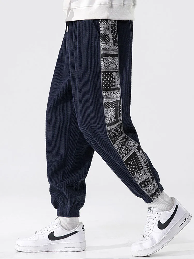 Paisley Print Corduroy Pants
