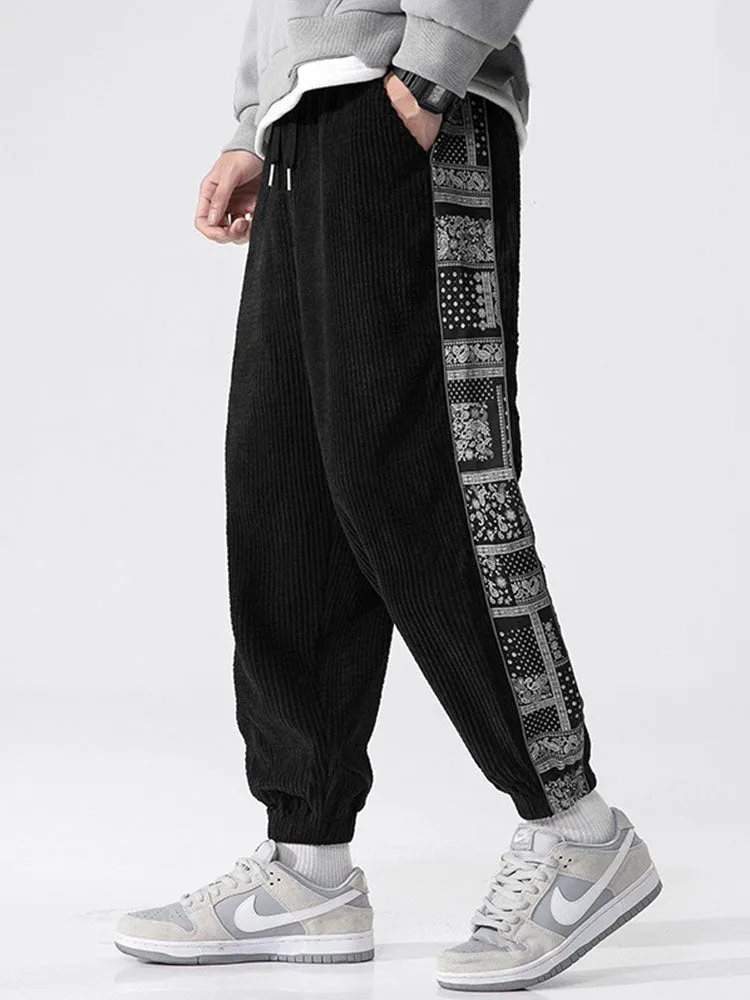 Paisley Print Corduroy Pants