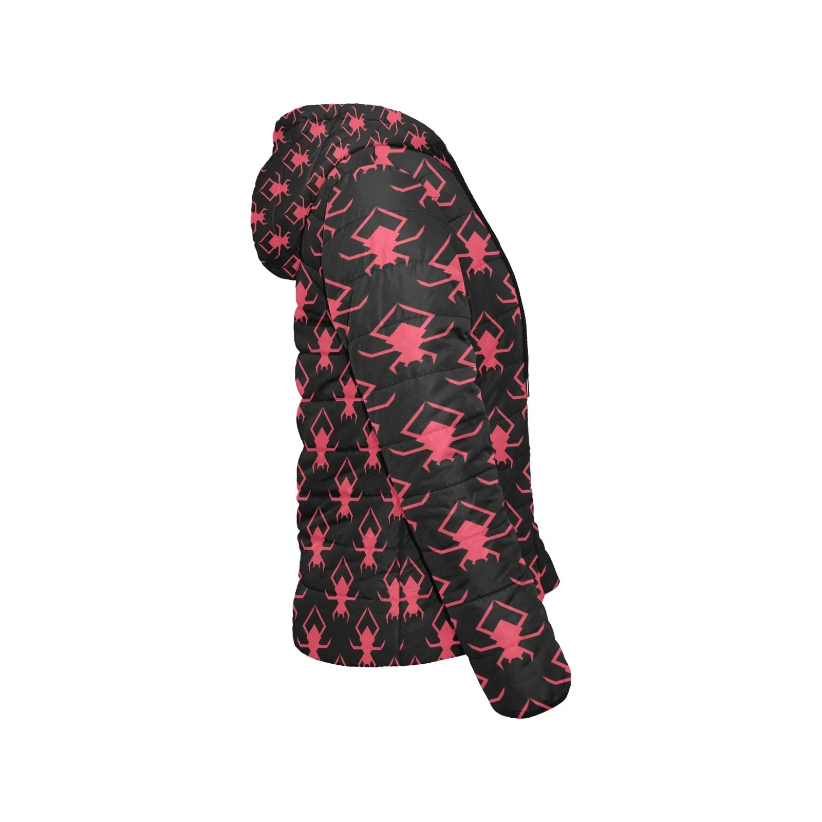Pink Spiders Padded Hooded Jacket