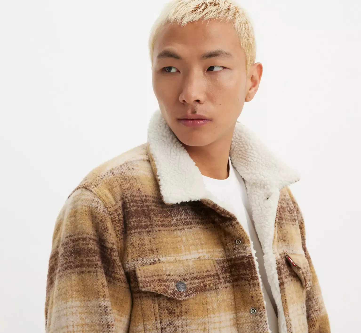 Plaid Type 3 Sherpa Trucker in Westin Curry
