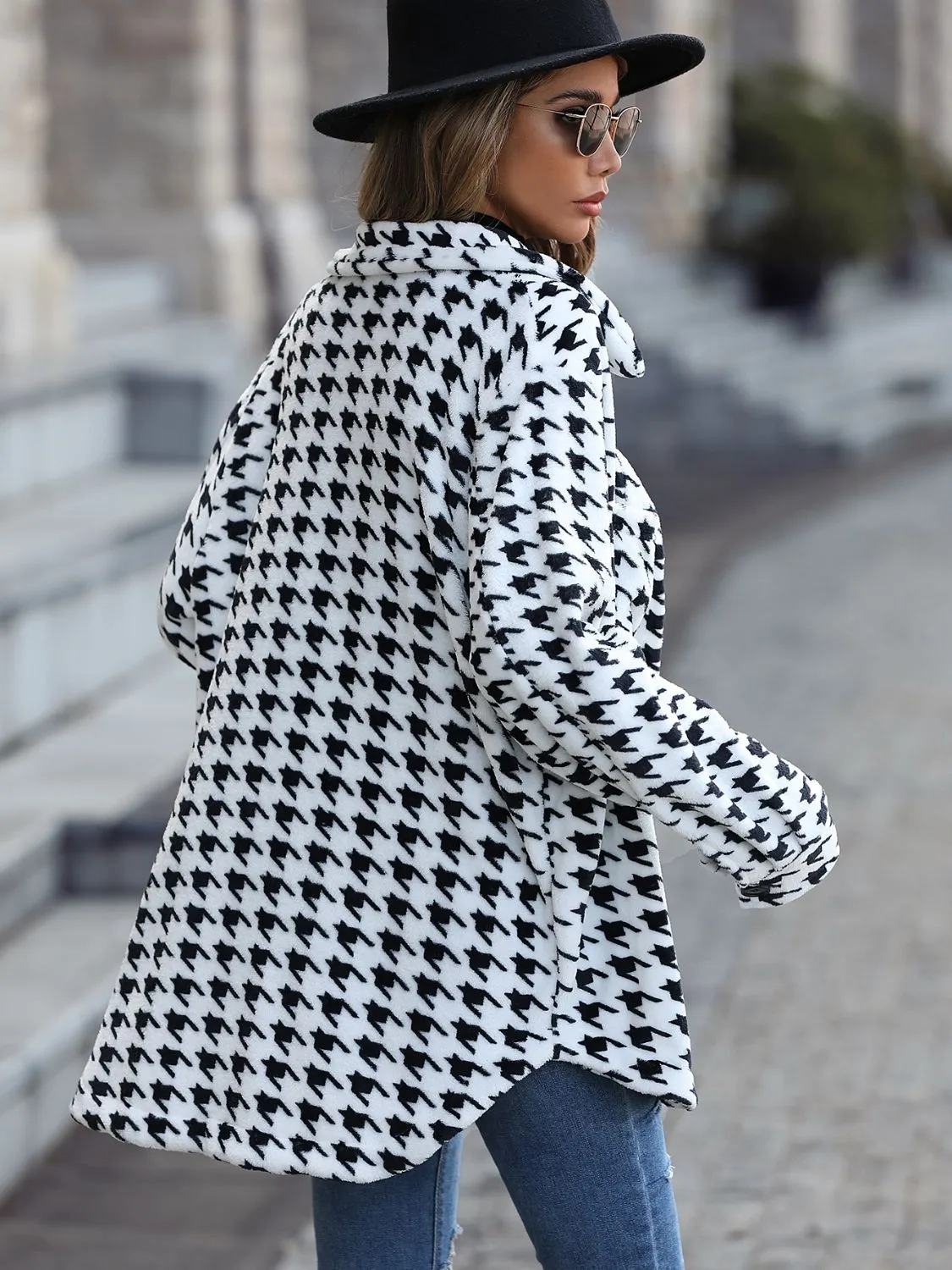 Rashae Houndstooth Button Down Jacket