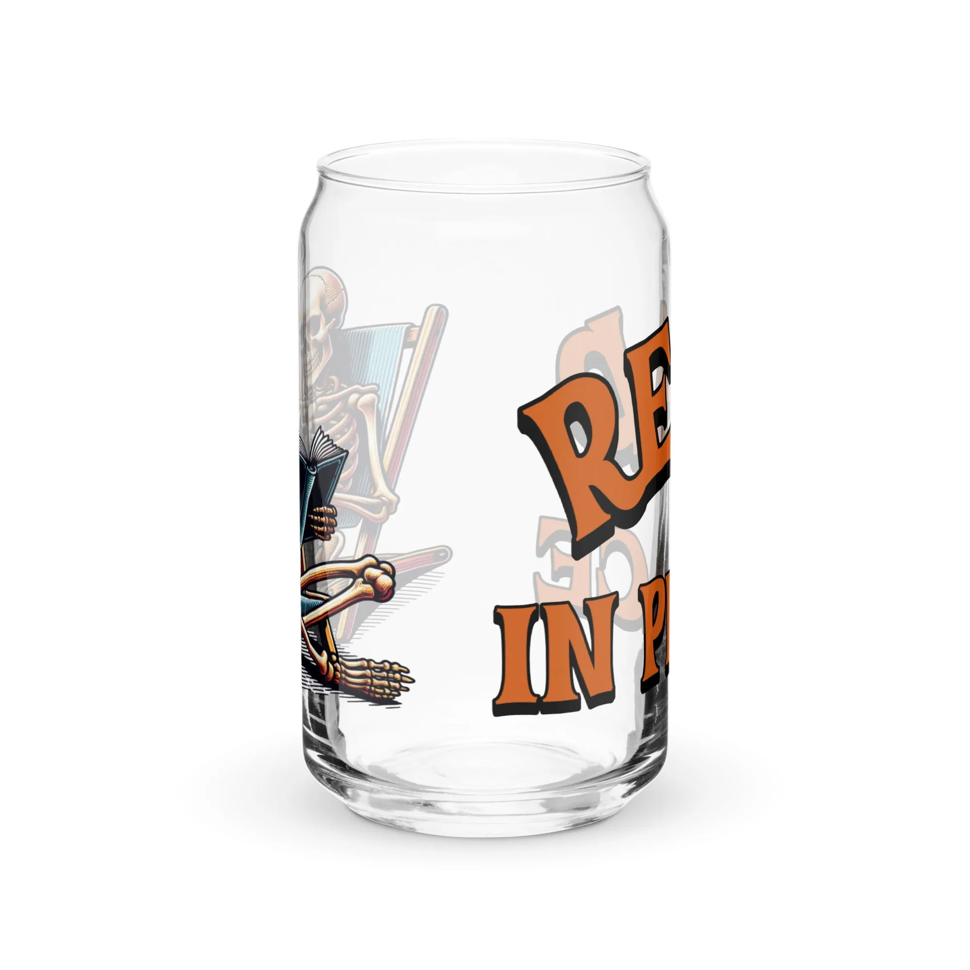 Read in Peace Iced Coffee glass