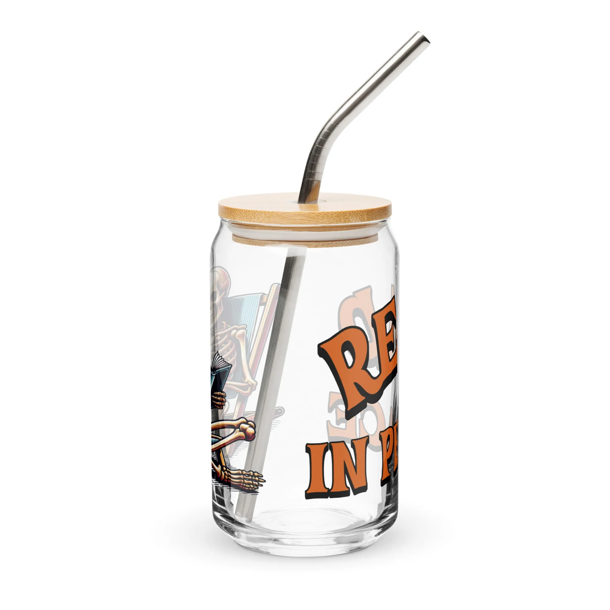 Read in Peace Iced Coffee glass