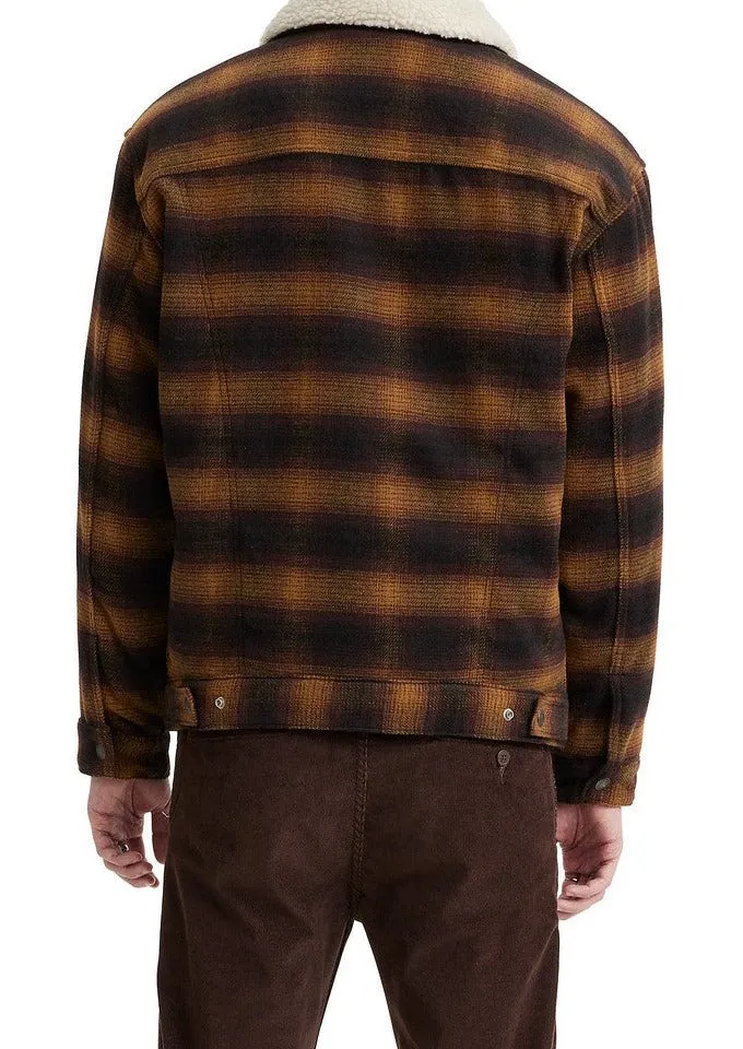 Relaxed Fit Plaid Trucker Jacket