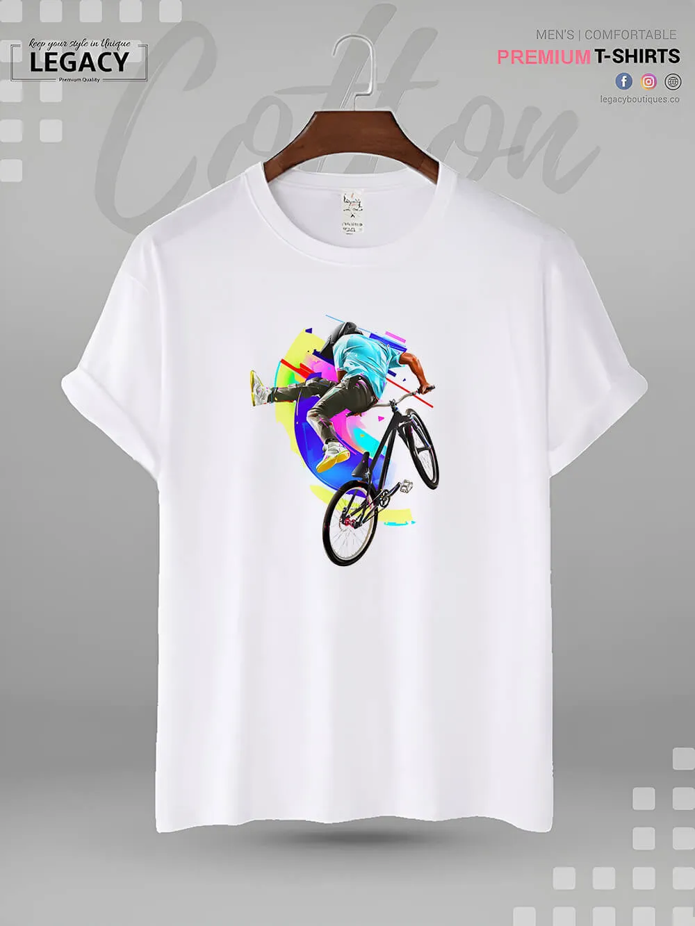 Retro Bike Men's High Quality T-Shirt In Lowest Price In Dhaka