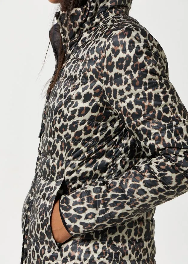 Reversible Classic Leopard/ Black Duck Down Puffer Jacket