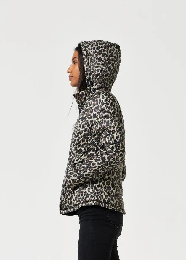 Reversible Classic Leopard/ Black Duck Down Puffer Jacket