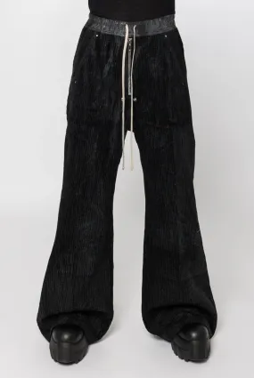 Rick Owens DRKSHDW Geth Belas in Black Foil Corduroy