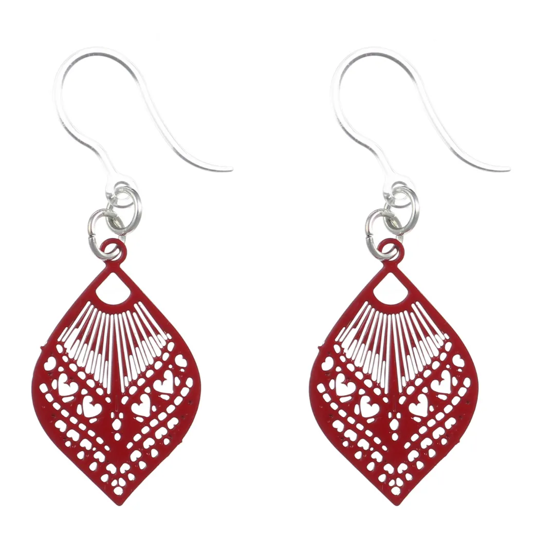 Small Peacock Dangles Hypoallergenic Earrings for Sensitive Ears Made with Plastic Posts