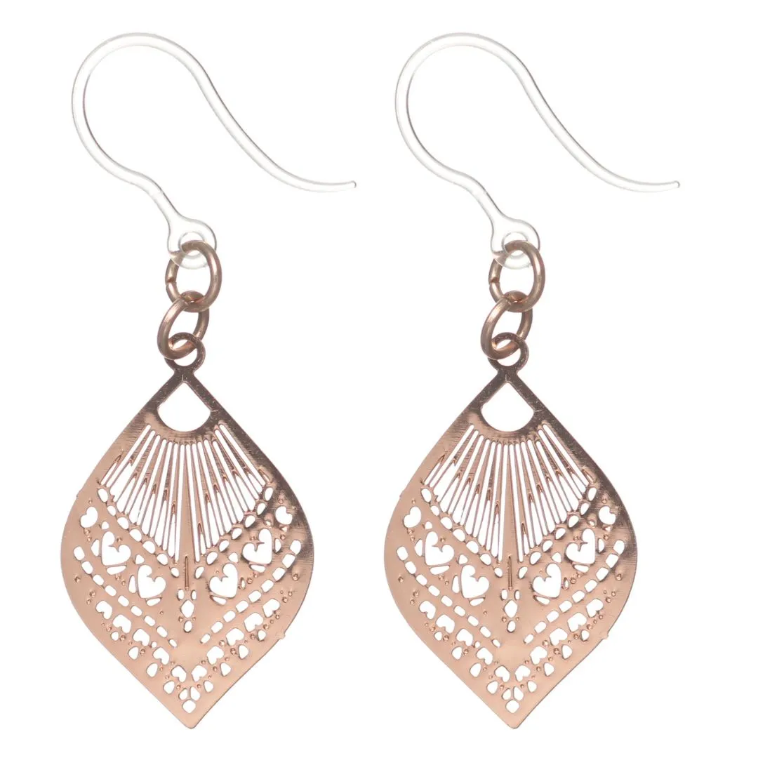 Small Peacock Dangles Hypoallergenic Earrings for Sensitive Ears Made with Plastic Posts