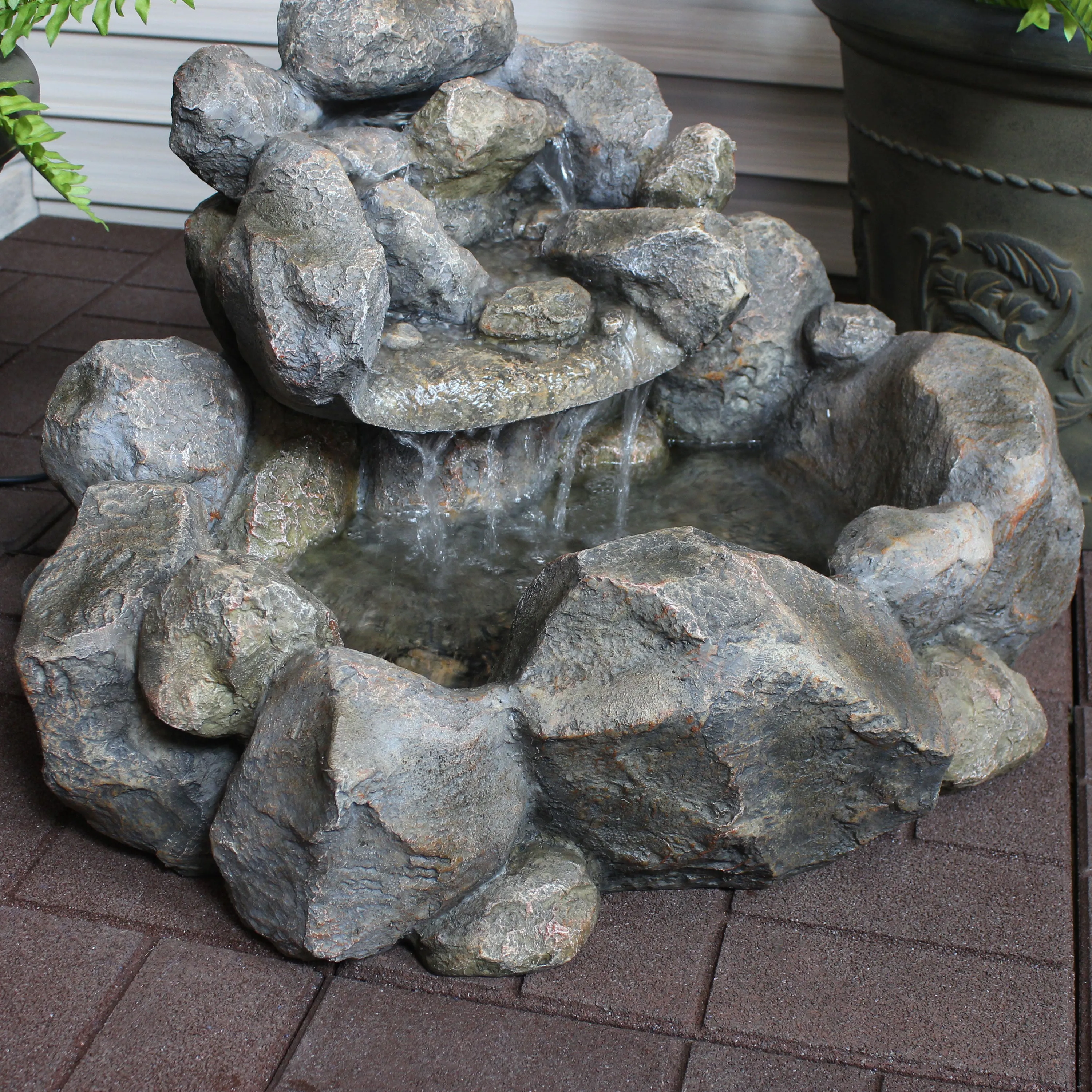Sunnydaze Rocky Ravine Outdoor Water Fountain - 18"