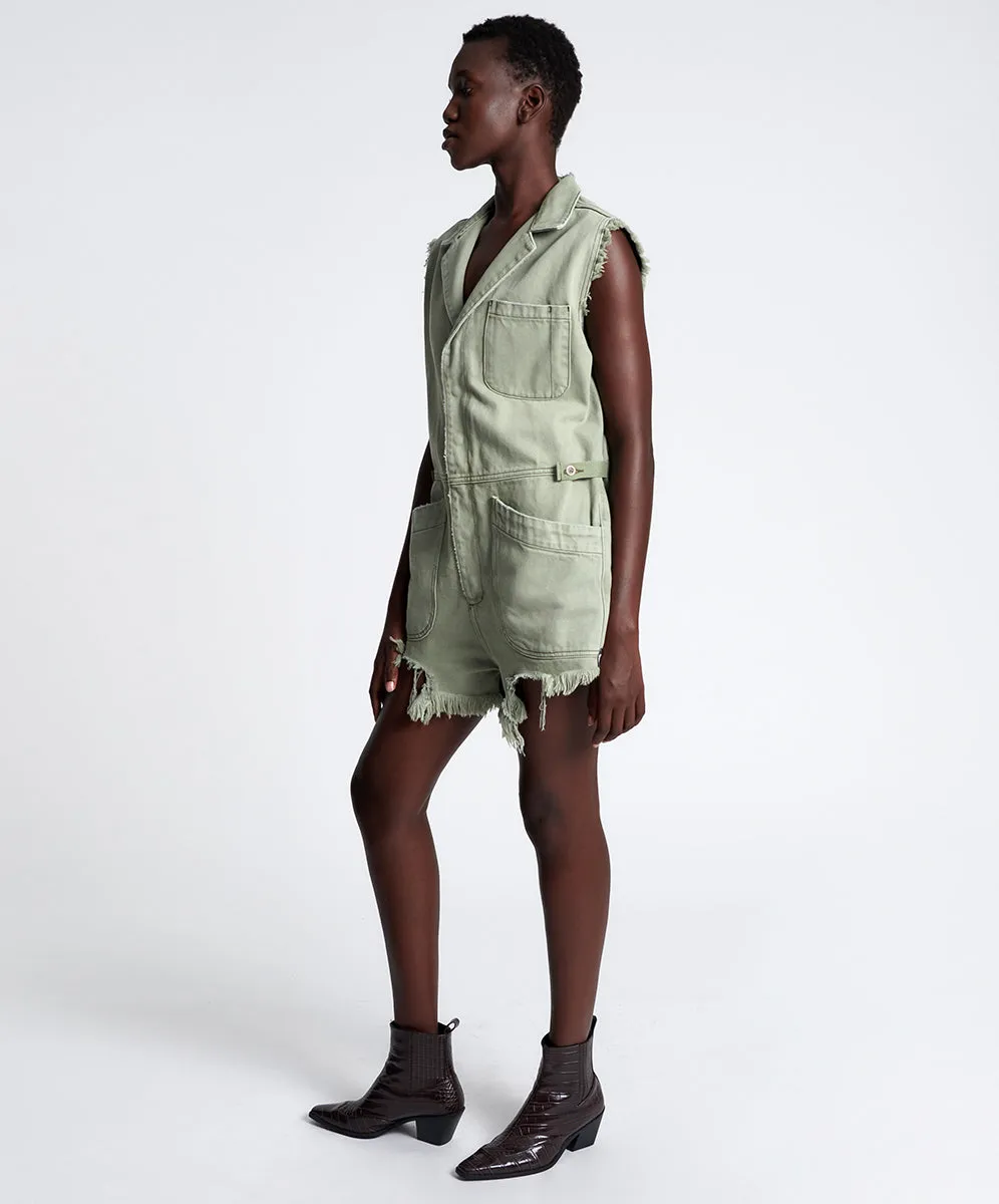 SUPER KHAKI PALLISADES DENIM OVERALL