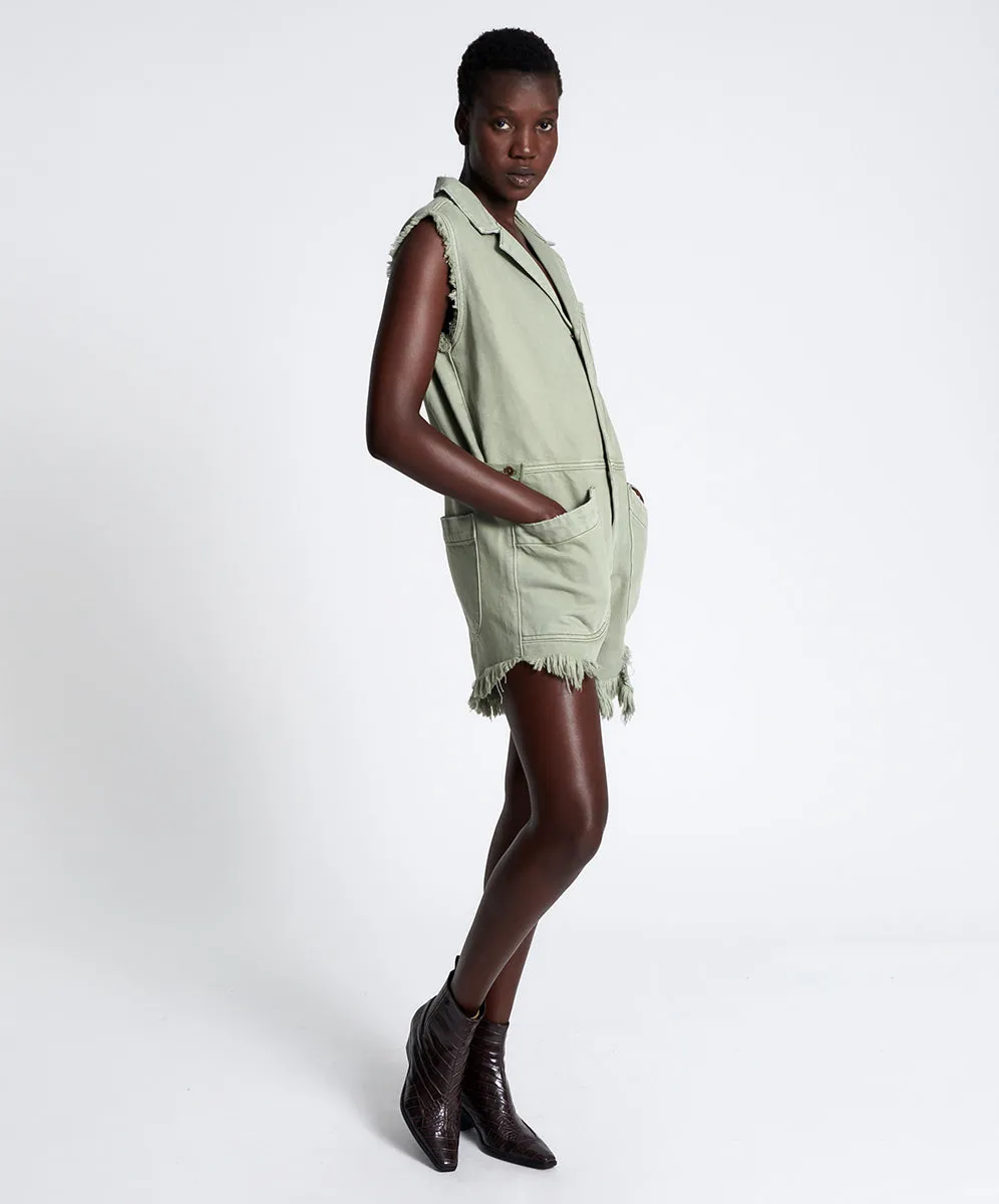 SUPER KHAKI PALLISADES DENIM OVERALL