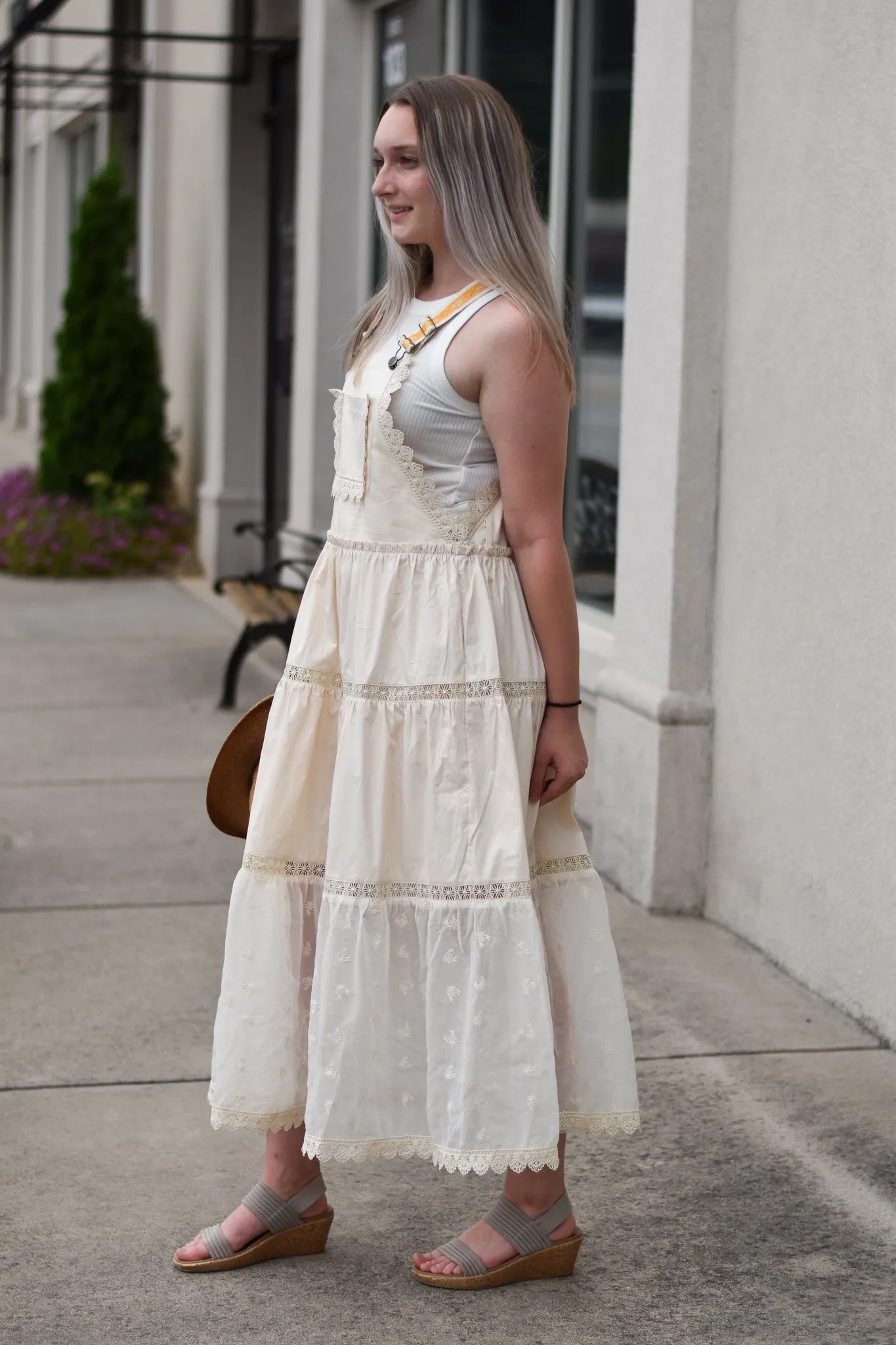 Tiered Romantic Overall Dress