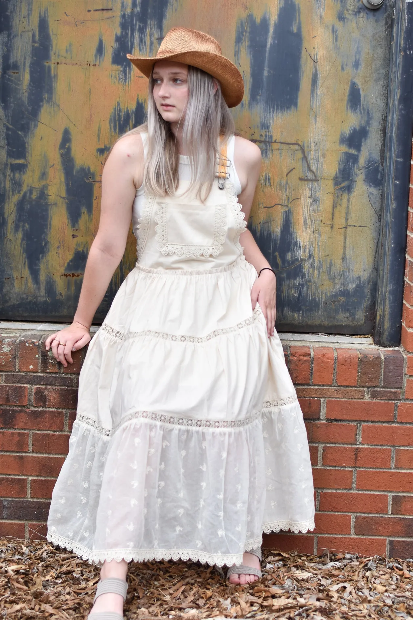 Tiered Romantic Overall Dress