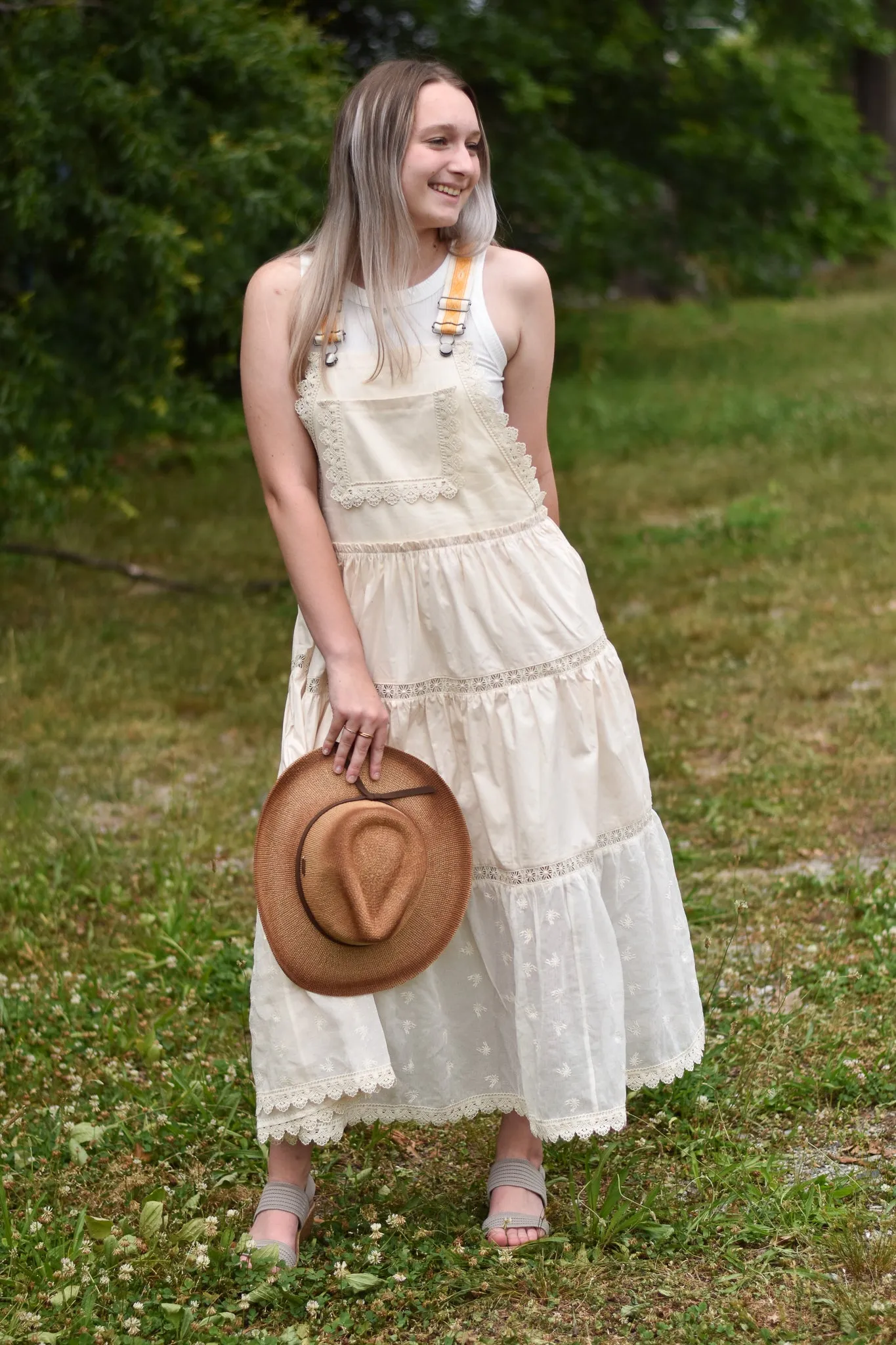 Tiered Romantic Overall Dress