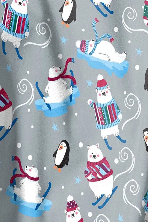 ‘Tis the Ski-son Women's Print Scrub Top - Z12213