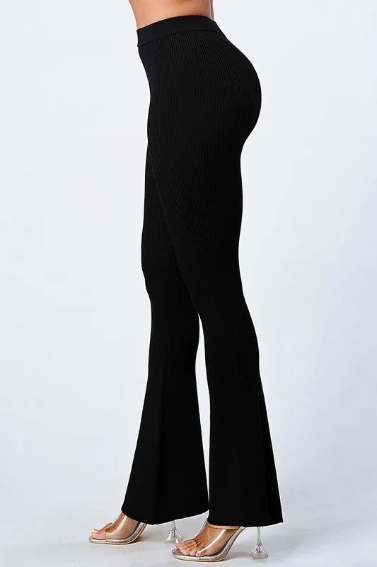 TRENDY FLARED KNIT PANTS