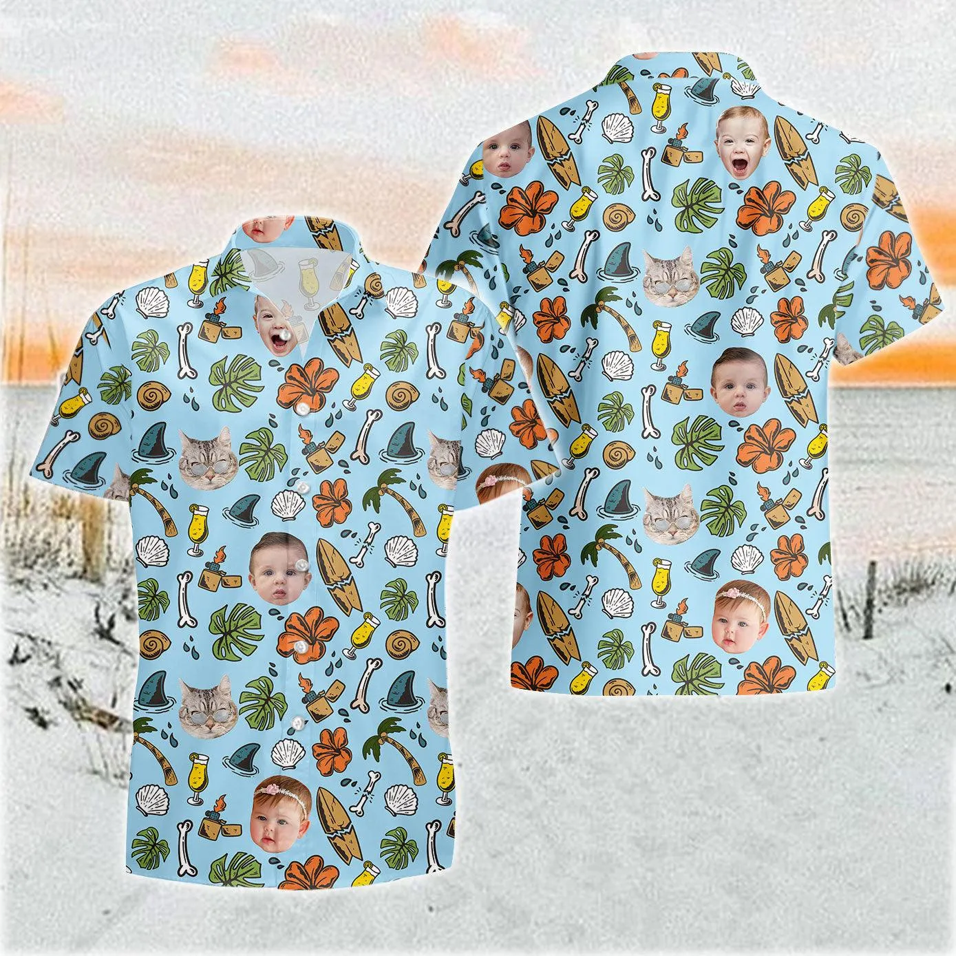 Tropical Wilderness Hawaiian Shirt for Man Woman - Custom Hawaiian Shirt with Face - Custom Father's Day Gift for Dad