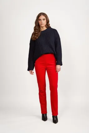 Vassalli - Slim Leg Full Length Pinwale Cord Pull On - Feista