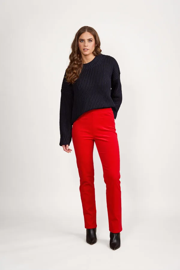 Vassalli - Slim Leg Full Length Pinwale Cord Pull On - Feista