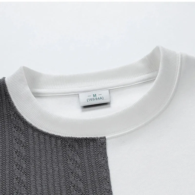 WIAOFELLAS  -  Autumn/Winter New Men's Fashion Contrast Loose Round Neck Pullover Sweater
