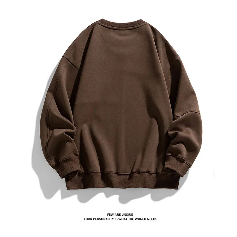 WIAOFELLAS  -  Autumn/Winter New Men's Fashion Contrast Loose Round Neck Pullover Sweater
