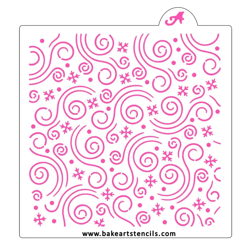 Windy Winter BakeArt Stencil