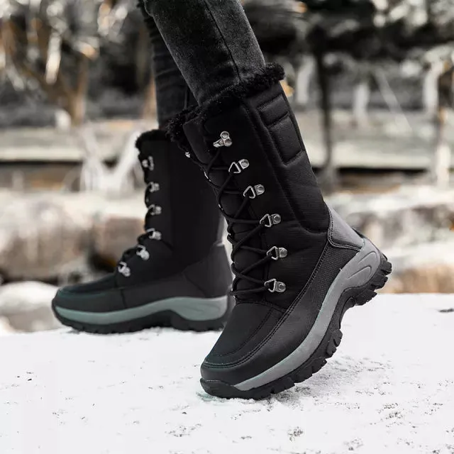 Women Winter Boots Waterproof Winter Mid-Calf Snow Boots Women