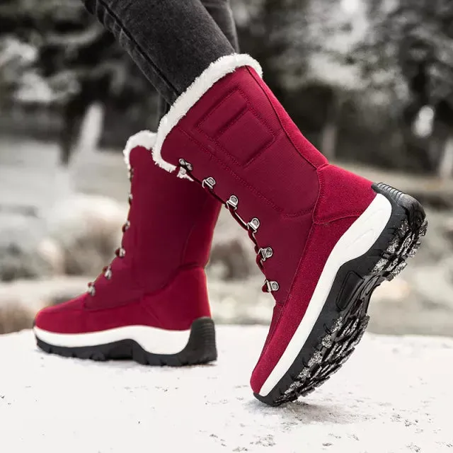 Women Winter Boots Waterproof Winter Mid-Calf Snow Boots Women