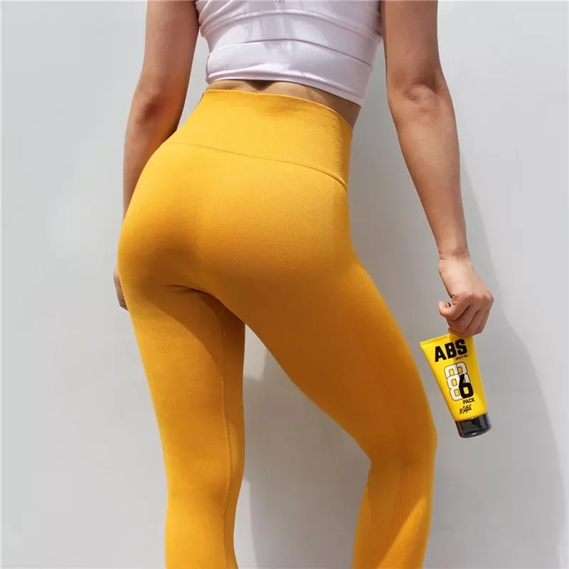 Women's Casual Acrylic Seamless High-Waist Leggings