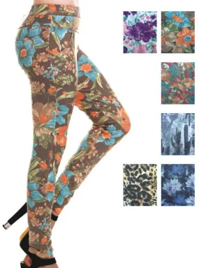 women's printed premium leggings - nature prints Case of 48