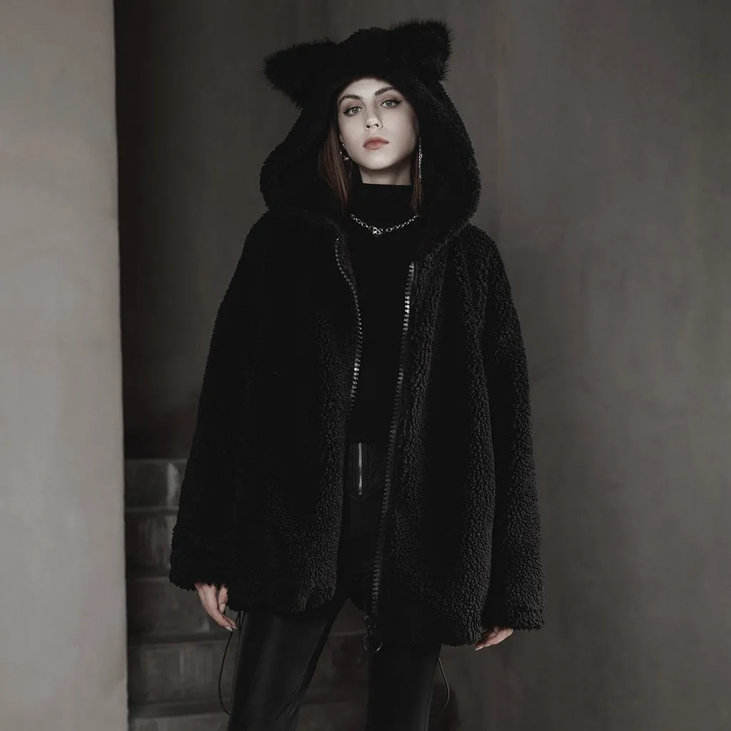 Woolly loose medium length sweater coat OPY-645XCF